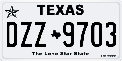 TX license plate DZZ9703