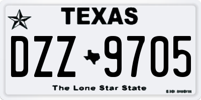 TX license plate DZZ9705