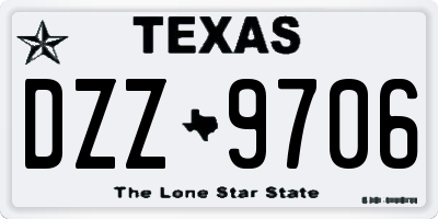 TX license plate DZZ9706