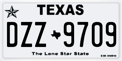 TX license plate DZZ9709