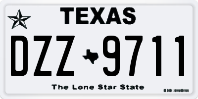 TX license plate DZZ9711