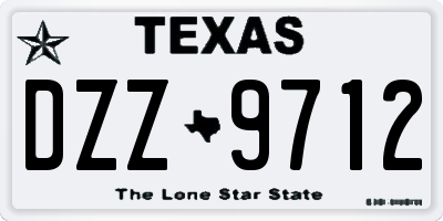 TX license plate DZZ9712