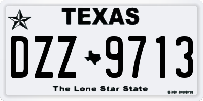 TX license plate DZZ9713