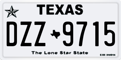 TX license plate DZZ9715