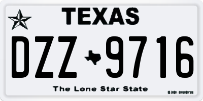 TX license plate DZZ9716