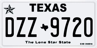 TX license plate DZZ9720