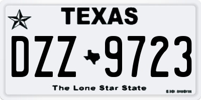 TX license plate DZZ9723