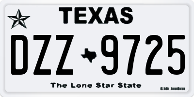 TX license plate DZZ9725