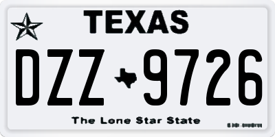 TX license plate DZZ9726