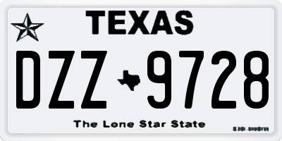 TX license plate DZZ9728