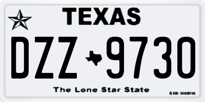 TX license plate DZZ9730