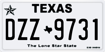 TX license plate DZZ9731