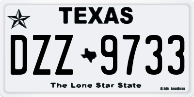 TX license plate DZZ9733