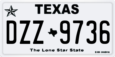 TX license plate DZZ9736