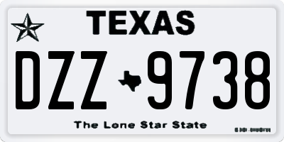 TX license plate DZZ9738