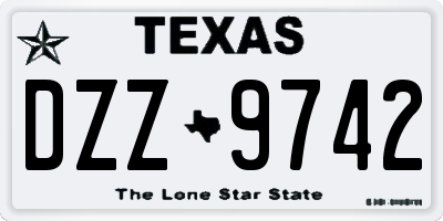 TX license plate DZZ9742