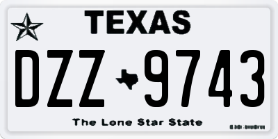 TX license plate DZZ9743
