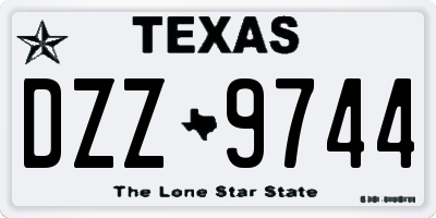 TX license plate DZZ9744