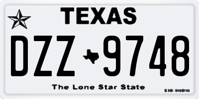 TX license plate DZZ9748