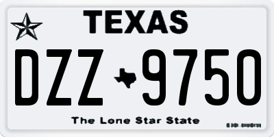 TX license plate DZZ9750