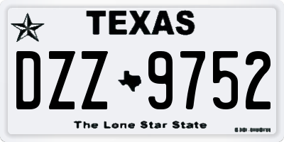 TX license plate DZZ9752