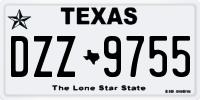 TX license plate DZZ9755