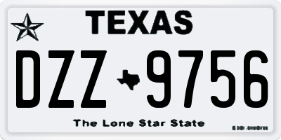 TX license plate DZZ9756