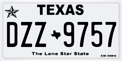 TX license plate DZZ9757