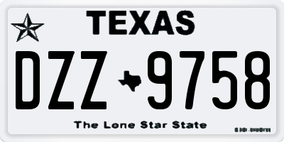 TX license plate DZZ9758