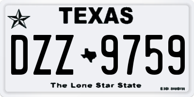 TX license plate DZZ9759
