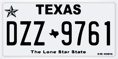 TX license plate DZZ9761