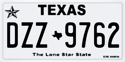 TX license plate DZZ9762