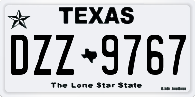 TX license plate DZZ9767