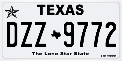 TX license plate DZZ9772