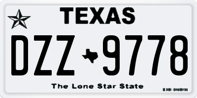 TX license plate DZZ9778