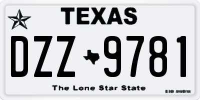 TX license plate DZZ9781