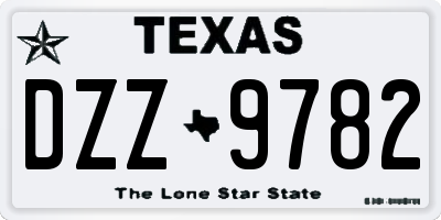 TX license plate DZZ9782