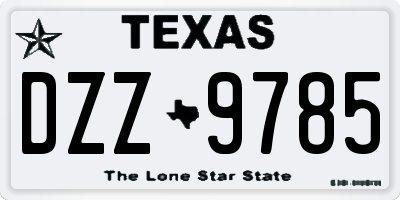 TX license plate DZZ9785