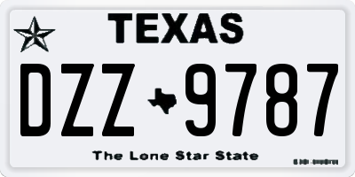 TX license plate DZZ9787