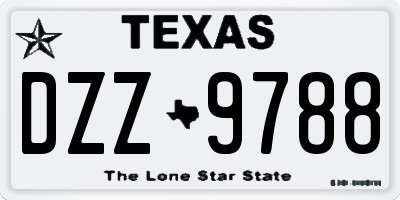 TX license plate DZZ9788