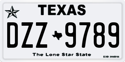 TX license plate DZZ9789