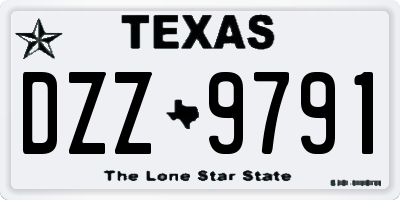 TX license plate DZZ9791