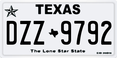 TX license plate DZZ9792