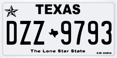 TX license plate DZZ9793