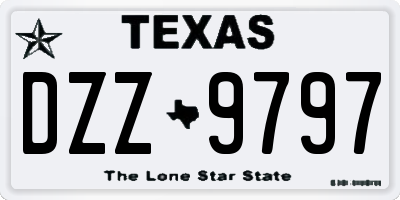 TX license plate DZZ9797
