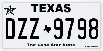 TX license plate DZZ9798