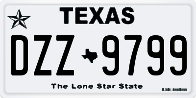 TX license plate DZZ9799