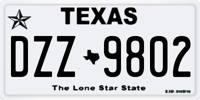 TX license plate DZZ9802