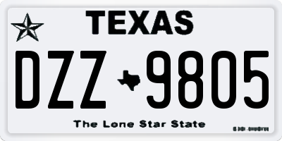 TX license plate DZZ9805