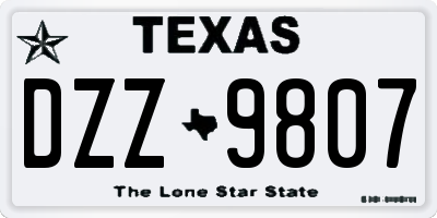TX license plate DZZ9807